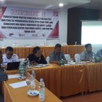 KPU Touka mengelar Rapat kordinasi persiapan pembentukan badan adhoc PPK dan PPS, di Grand Hotel PINK ampana, selasa 14/01/2020