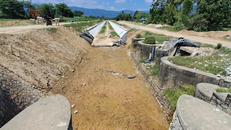 Gerak Cepat, PT PP Pastikan Lining Saluran Irigasi Gumbasa Aman
